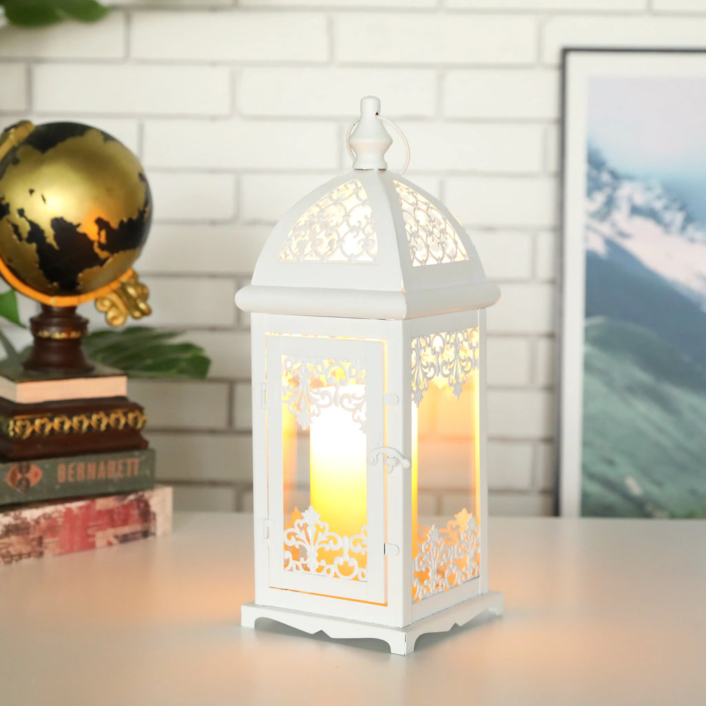 15" High Decorative Candle Lantern decorative candle lanterns with nature-inspired artwork - product view 6