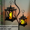12.5" & 9" H Hanging Candle Lanterns with Led Pillar Candles decorative candle lantern with nature-inspired artwork