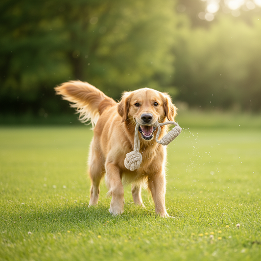 Dog playing outdoors