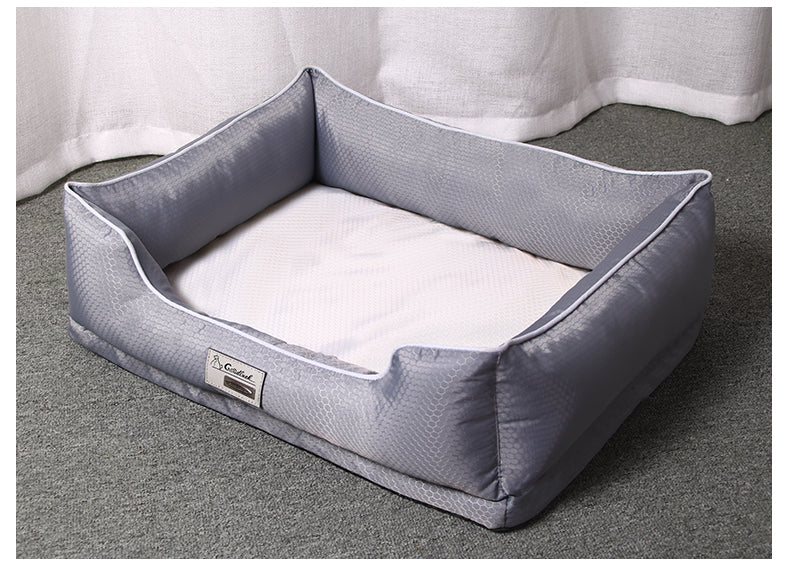 Cozy Bolster Dog Bed with Removable Cushion uncategorized / needs cleanup with nature-inspired artwork - product view 6