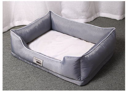 Cozy Bolster Dog Bed with Removable Cushion uncategorized / needs cleanup with nature-inspired artwork - product view 6
