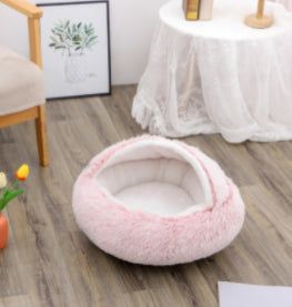 2 in 1 Dog and Cat Bed Pet Winter Bed Round Plush Warm Bed House Soft uncategorized / needs cleanup with nature-inspired artwork - product view 64