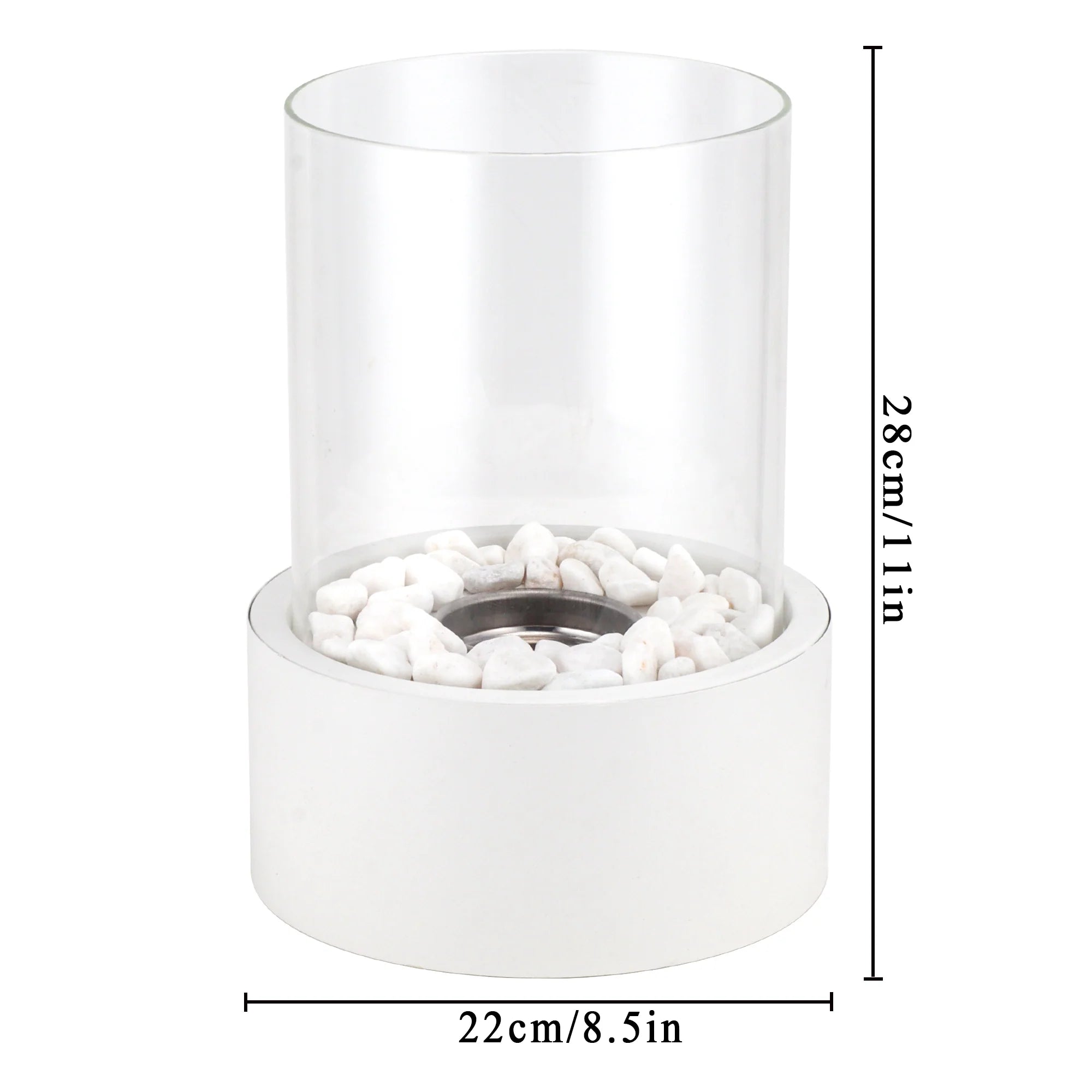 11“h Large Tabletop Fire Bowl Pot Fireplace gel & ethanol fireplaces with nature-inspired artwork - product view 7