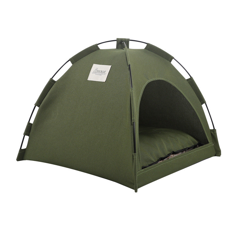 Cat Tent Cooling Mat Dog House Pet Sofa Camping Dog Bed with Cushion uncategorized / needs cleanup with nature-inspired artwork - product view 5