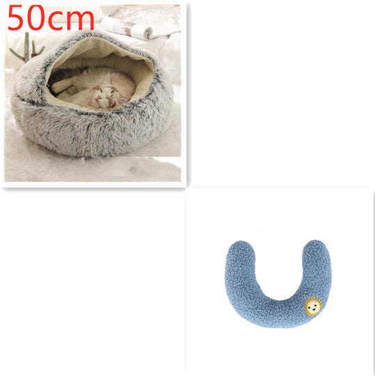 2 in 1 Dog and Cat Bed Pet Winter Bed Round Plush Warm Bed House Soft uncategorized / needs cleanup with nature-inspired artwork - product view 36