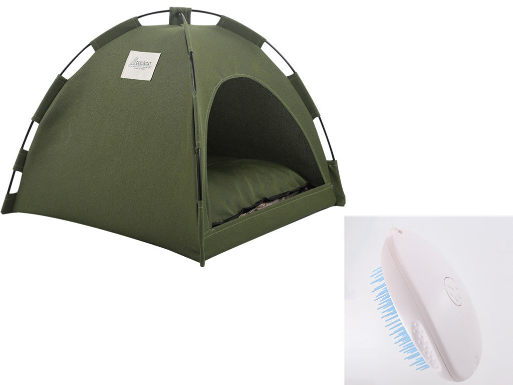 Cat Tent Cooling Mat Dog House Pet Sofa Camping Dog Bed with Cushion uncategorized / needs cleanup with nature-inspired artwork - product view 8