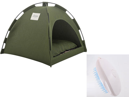 Cat Tent Cooling Mat Dog House Pet Sofa Camping Dog Bed with Cushion uncategorized / needs cleanup with nature-inspired artwork - product view 8