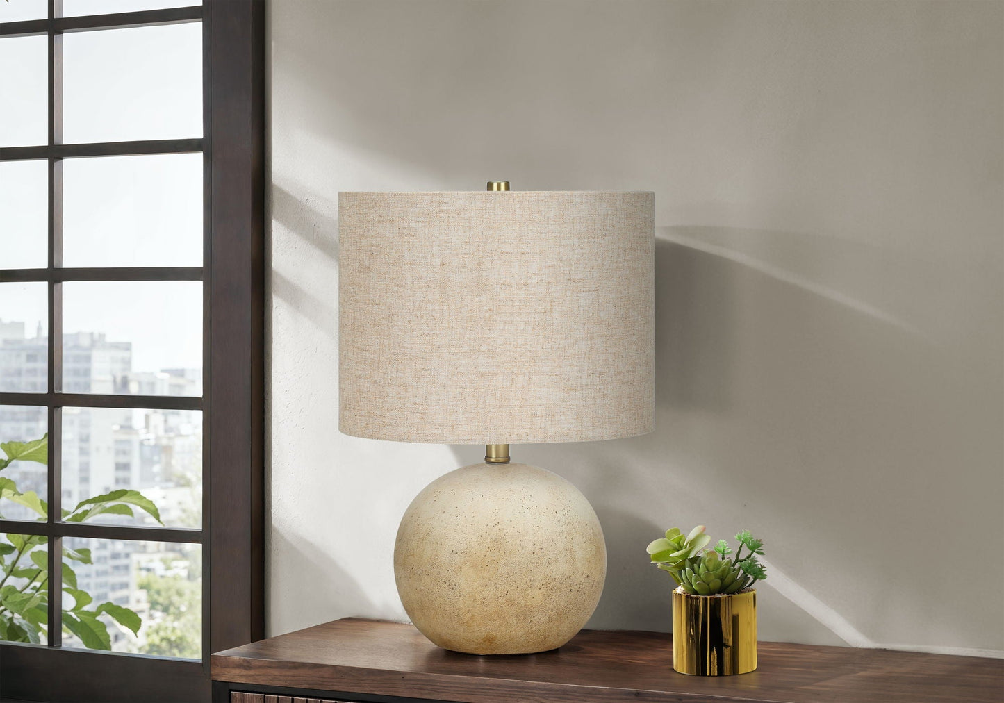Beige or Gray Concrete Table Lamp