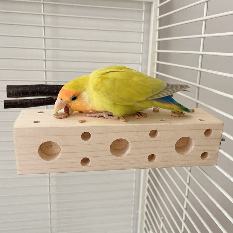 Parrot Educational Toy for Gnawing Wood uncategorized / needs cleanup with nature-inspired artwork - product view 4