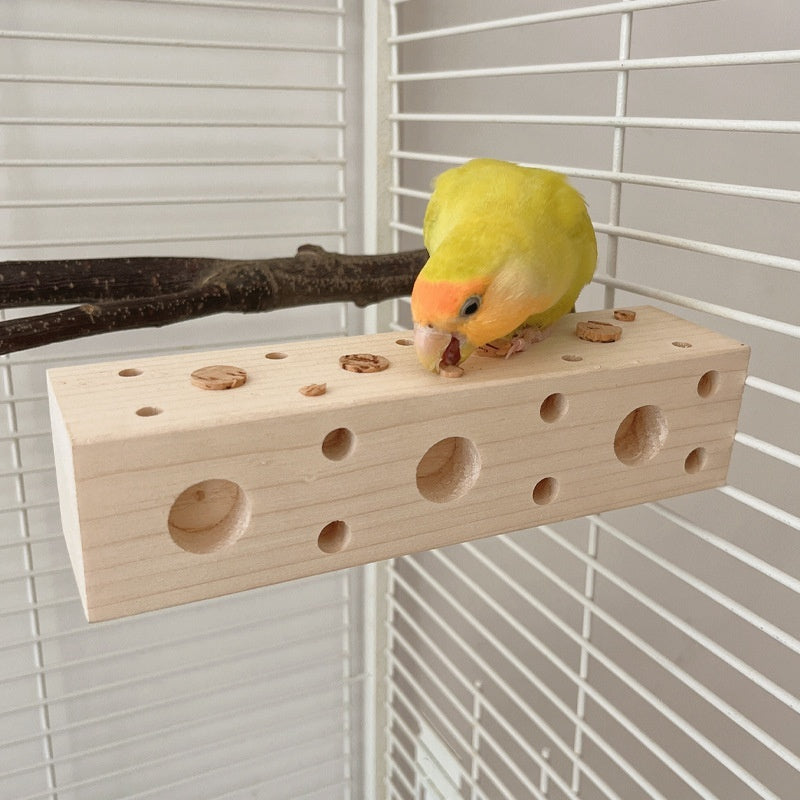Parrot Educational Toy for Gnawing Wood uncategorized / needs cleanup with nature-inspired artwork