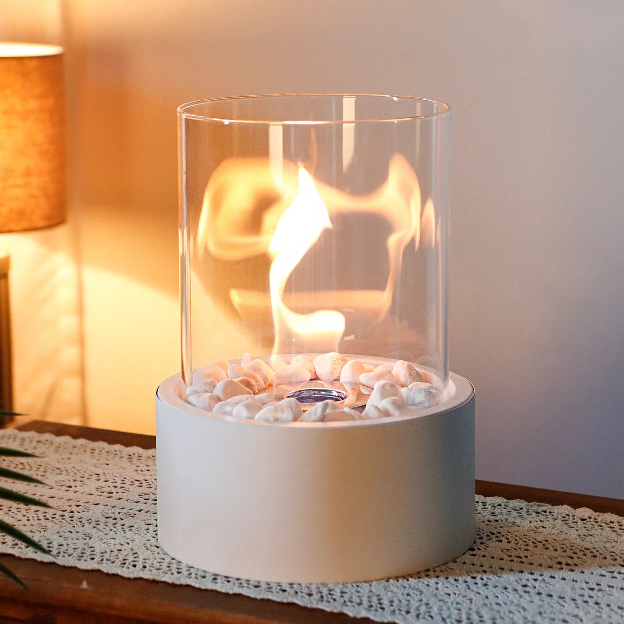 11“h Large Tabletop Fire Bowl Pot Fireplace gel & ethanol fireplaces with nature-inspired artwork - product view 3
