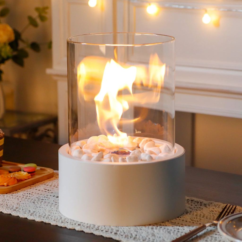 11“h Large Tabletop Fire Bowl Pot Fireplace gel & ethanol fireplaces with nature-inspired artwork - product view 6