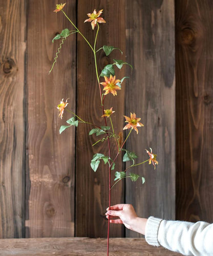 Artificial Orange Clematis Flower Stem, 40.5 Inches
