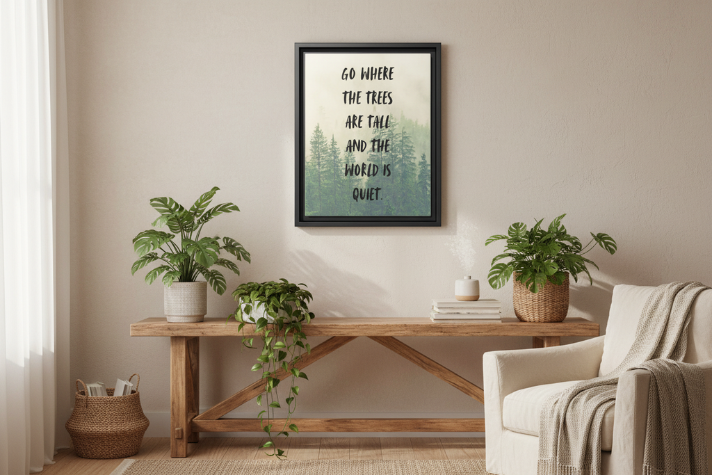Go Where the Trees Are Tall Wall Art Mockup
