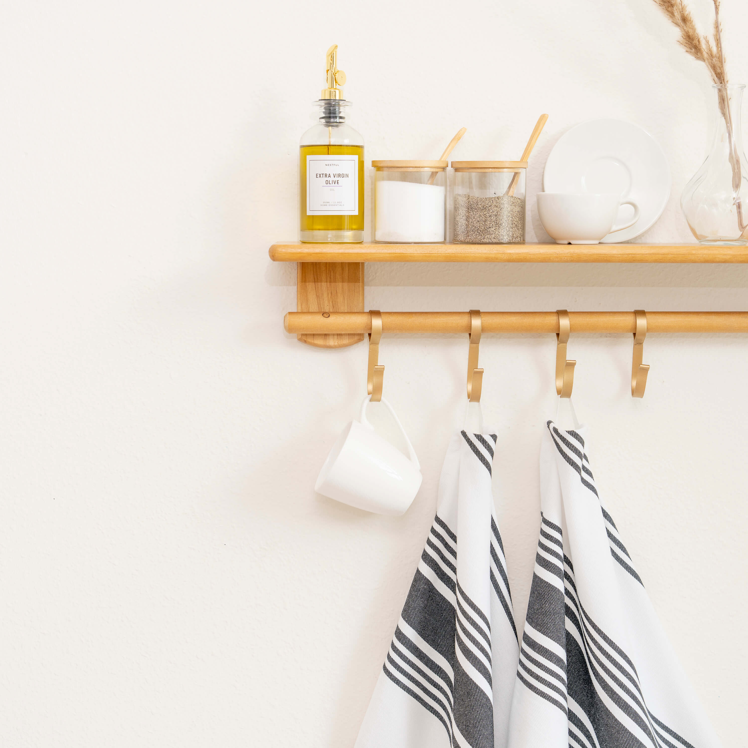 Striped Kitchen Towels home decor with nature-inspired artwork - product view 5