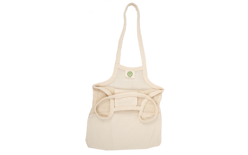 Mesh & Fabric Tote Bag beach totes with nature-inspired artwork - product view 4