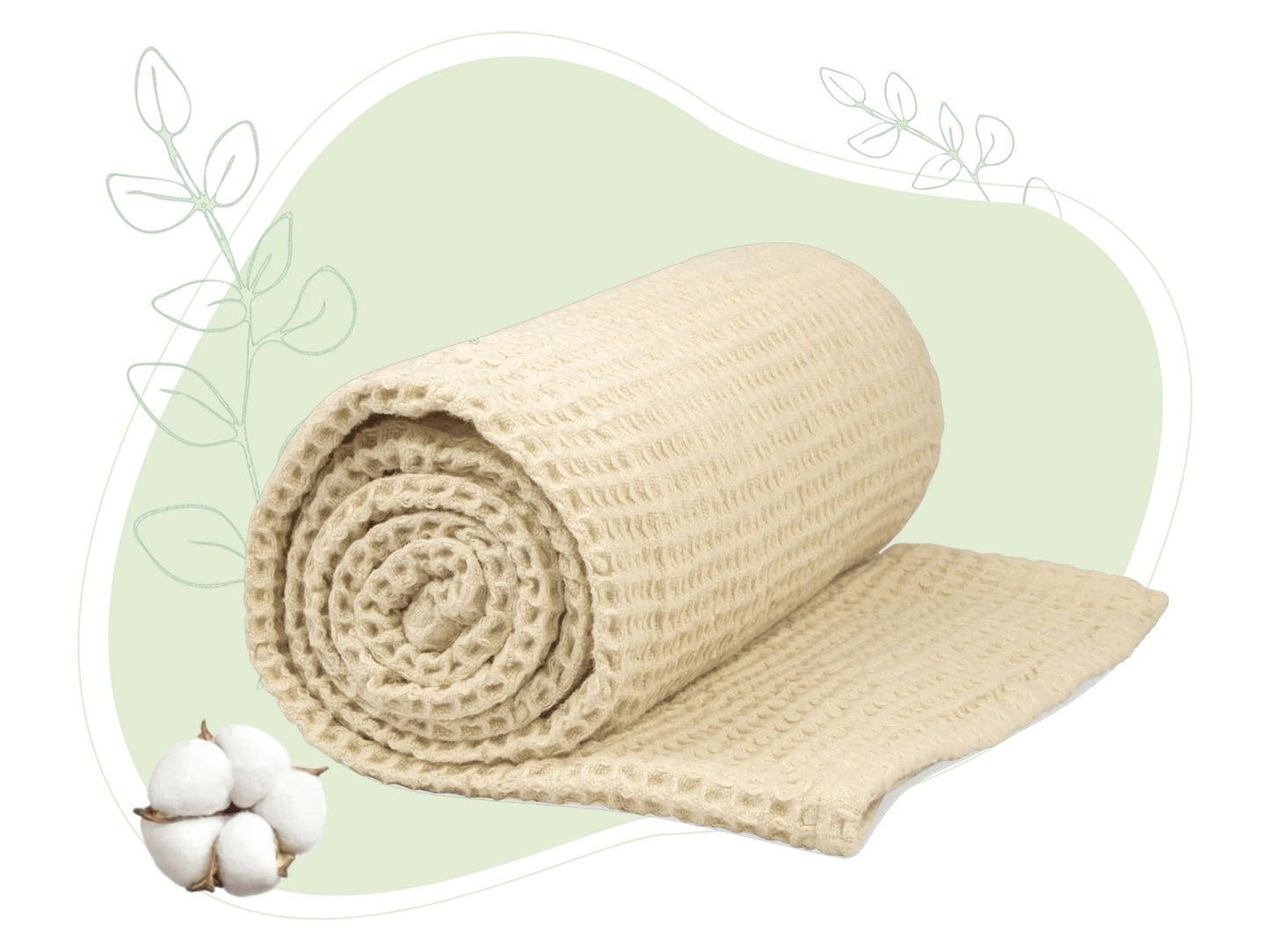 Waffle Weave Throw decor with nature-inspired artwork - product view 6
