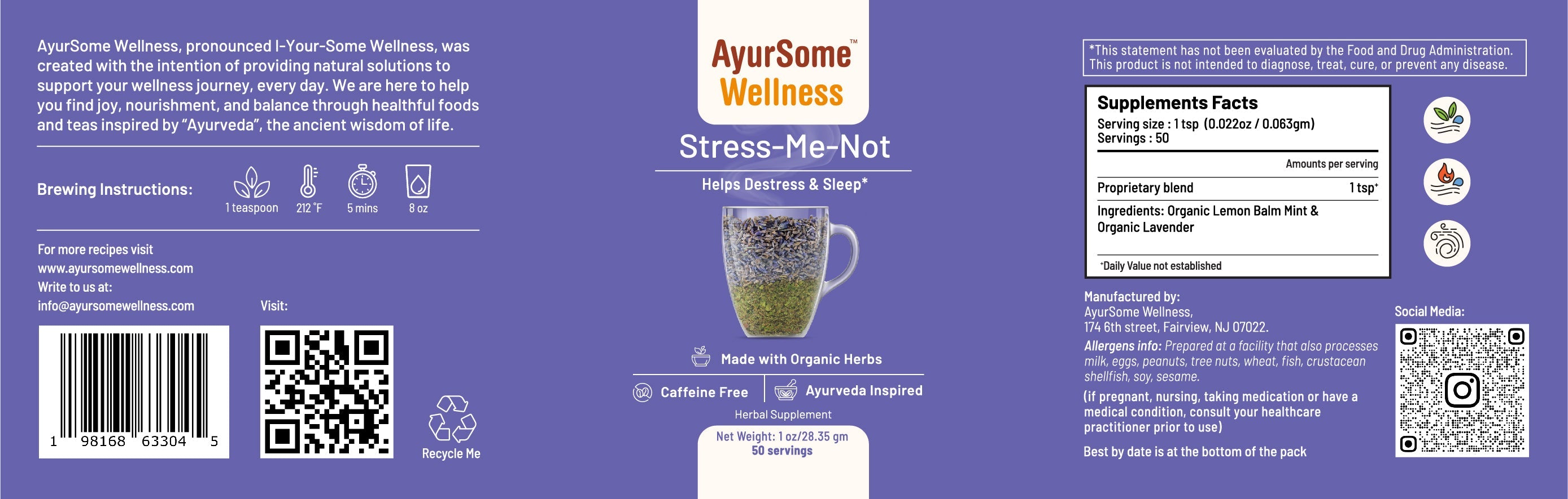 Stress tea & infusions with nature-inspired artwork - product view 6