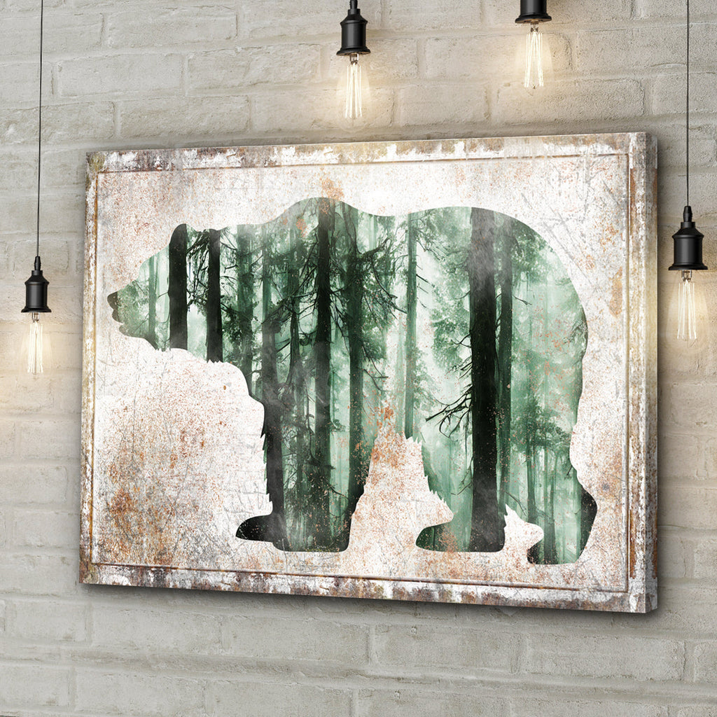 Animals Forest Bear Birch Canvas wall art with nature-inspired artwork - product view 3