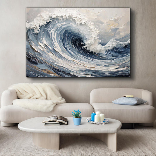 Modern Ocean Wave wall art with nature-inspired artwork