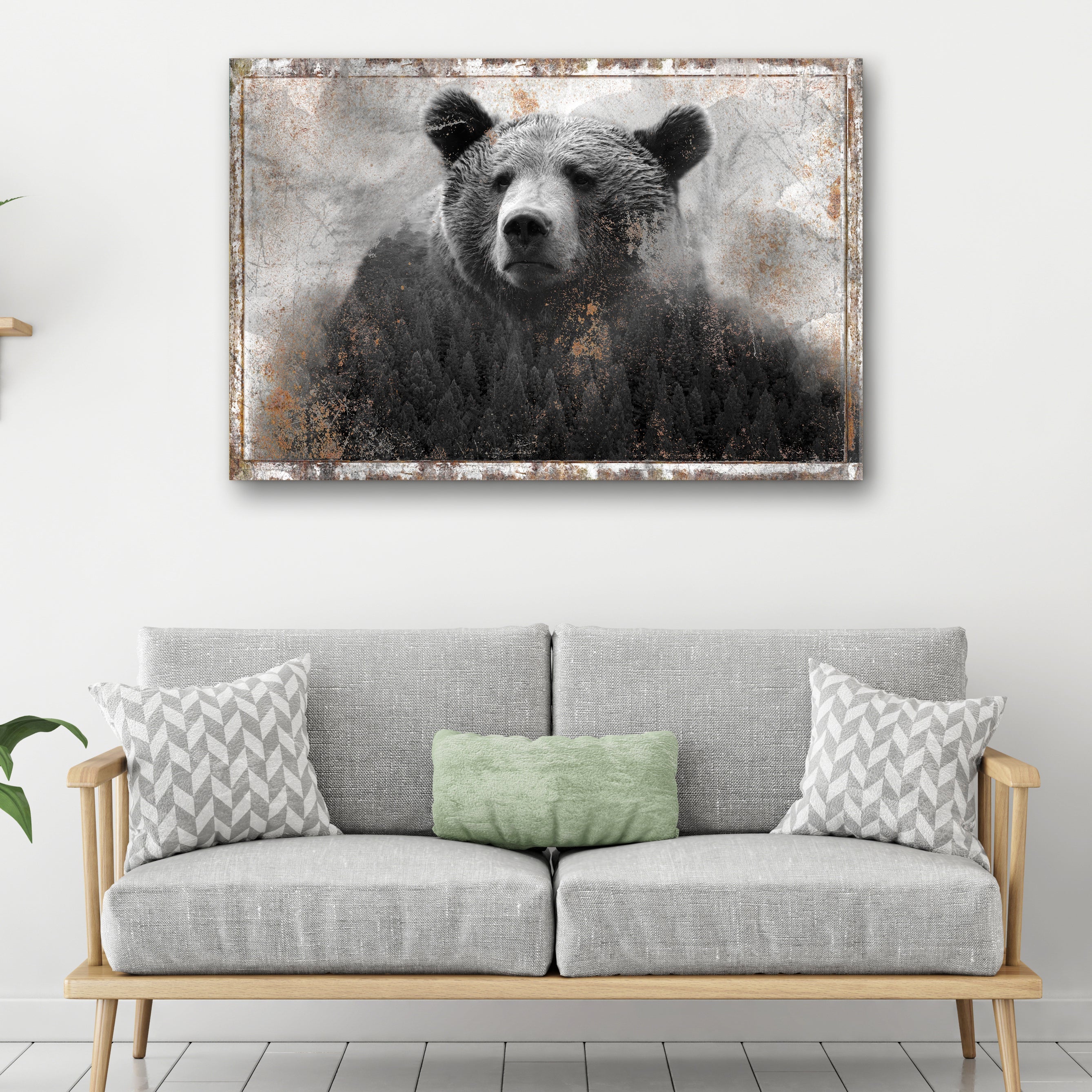 Animals Forest Bear Brown Canvas wall art with nature-inspired artwork - product view 2