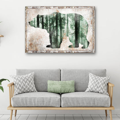 Animals Forest Bear Birch Canvas wall art with nature-inspired artwork