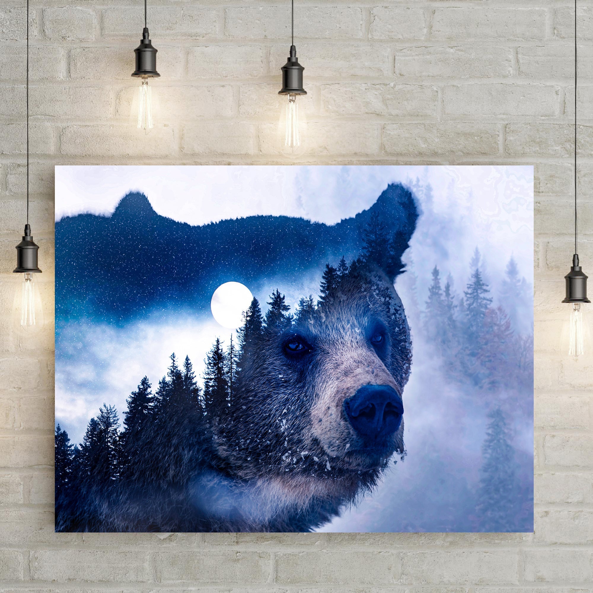 Animals Forest Bear Illustration Canvas Ii wall art with nature-inspired artwork - product view 2
