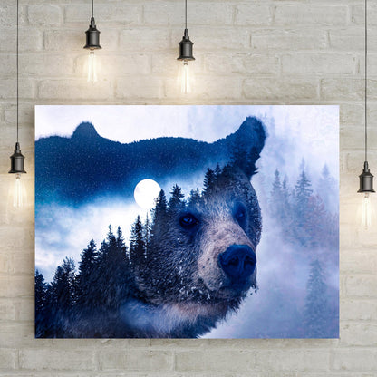 Animals Forest Bear Illustration Canvas Ii wall art with nature-inspired artwork - product view 2
