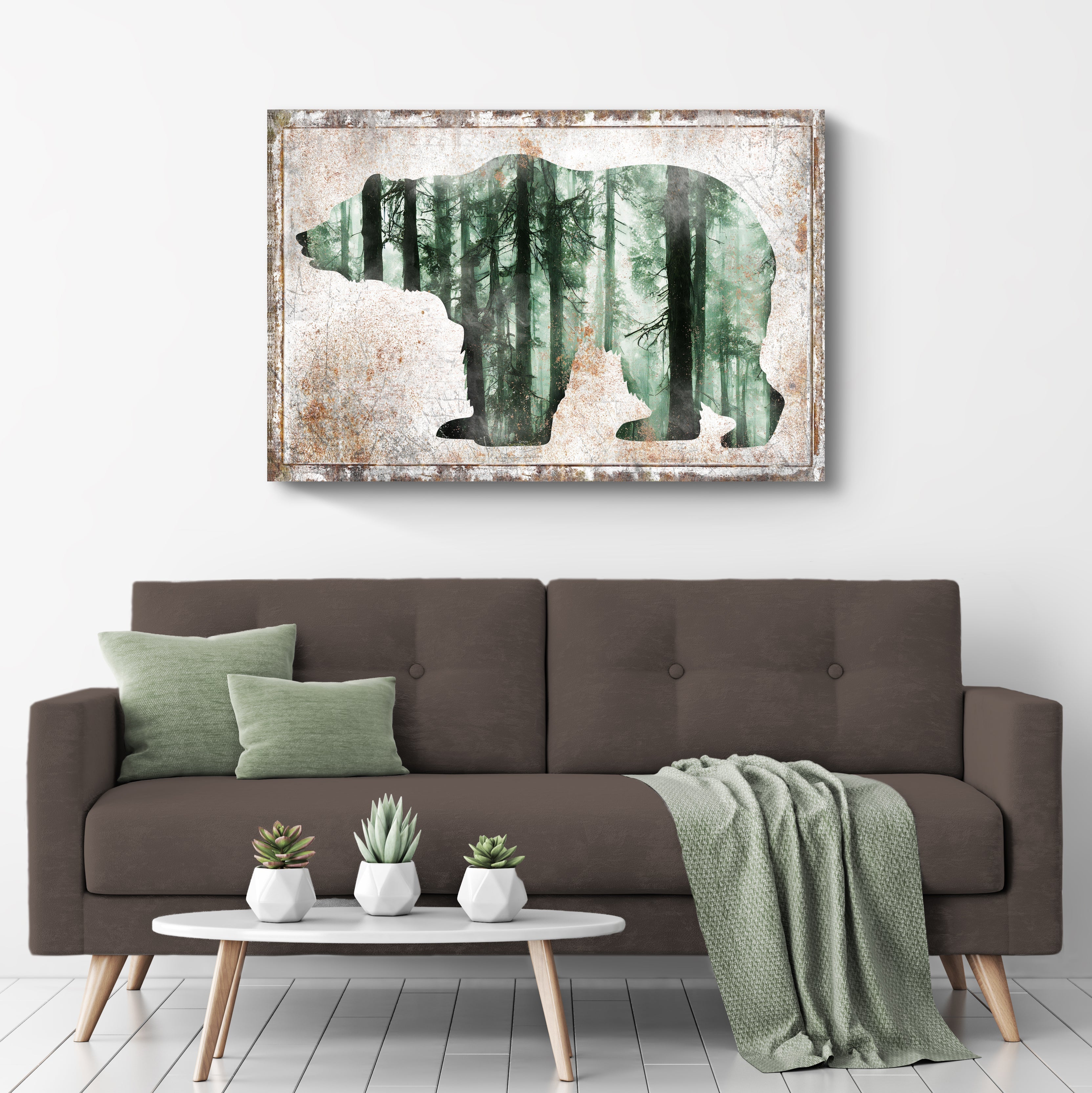 Animals Forest Bear Birch Canvas wall art with nature-inspired artwork - product view 2