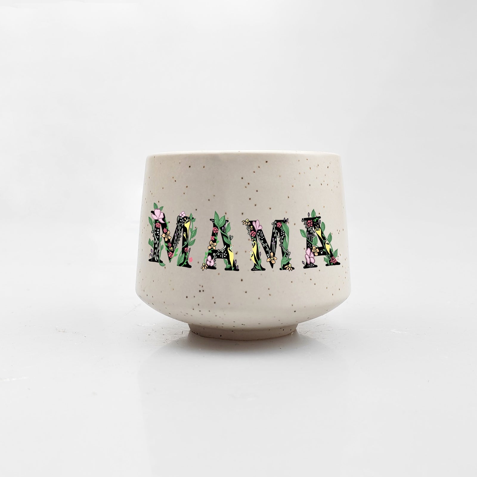 Floral Mama Stoneware Cup uncategorized / needs cleanup with nature-inspired artwork