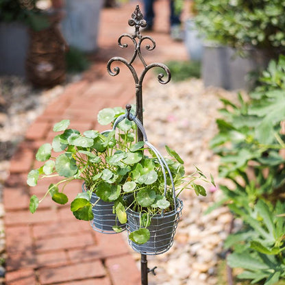 Adjustable Metal Hanging Plant Stand with Single Hook