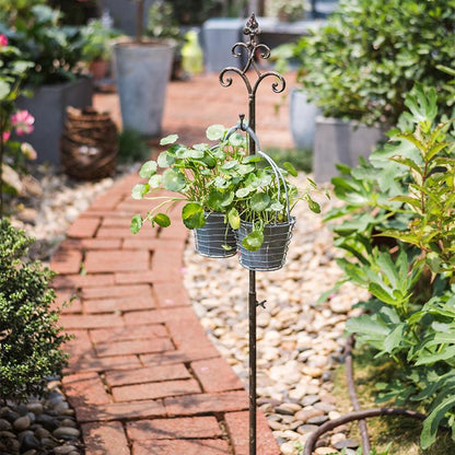 Adjustable Metal Hanging Plant Stand with Single Hook
