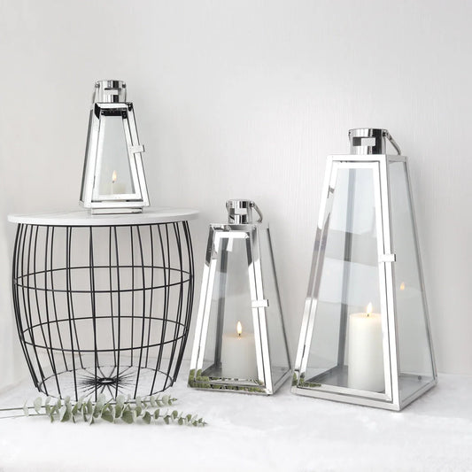 Set of 3-21'' & 16'' &11''High Stainless Steel Lantern
