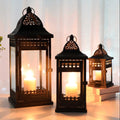 9.5"&14.5"&20" High Decorative Candle Lanterns ( Set of 3） decorative candle lanterns with nature-inspired artwork