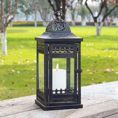 9.5"&14.5"&20" High Decorative Candle Lanterns ( Set of 3） decorative candle lanterns with nature-inspired artwork - product view 8