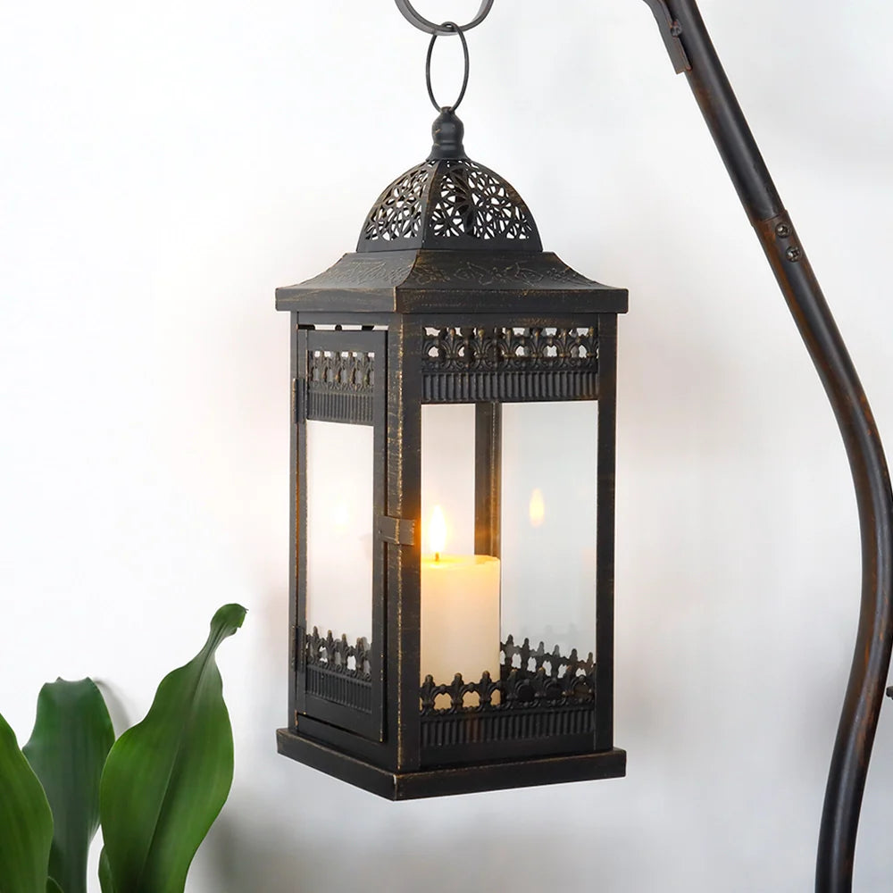 9.5"&14.5"&20" High Decorative Candle Lanterns ( Set of 3） decorative candle lanterns with nature-inspired artwork - product view 11