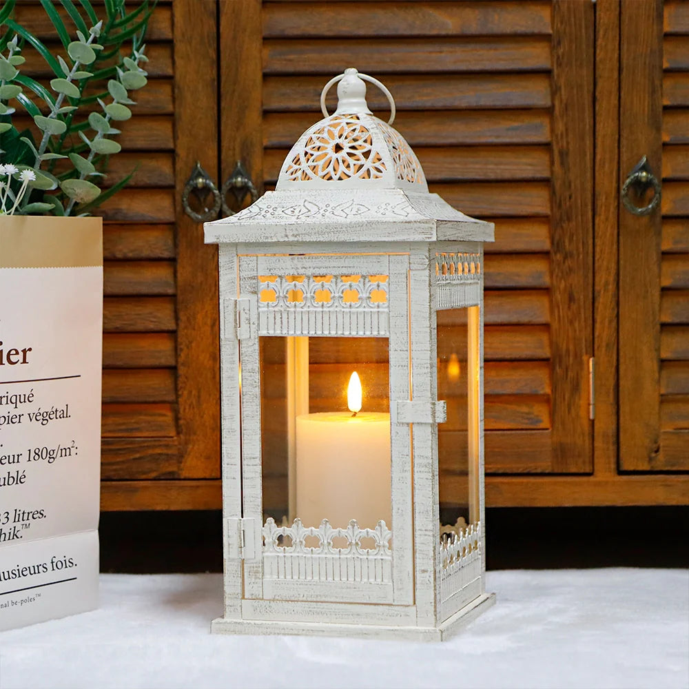 9.5"&14.5"&20" High Decorative Candle Lanterns ( Set of 3） decorative candle lanterns with nature-inspired artwork - product view 15