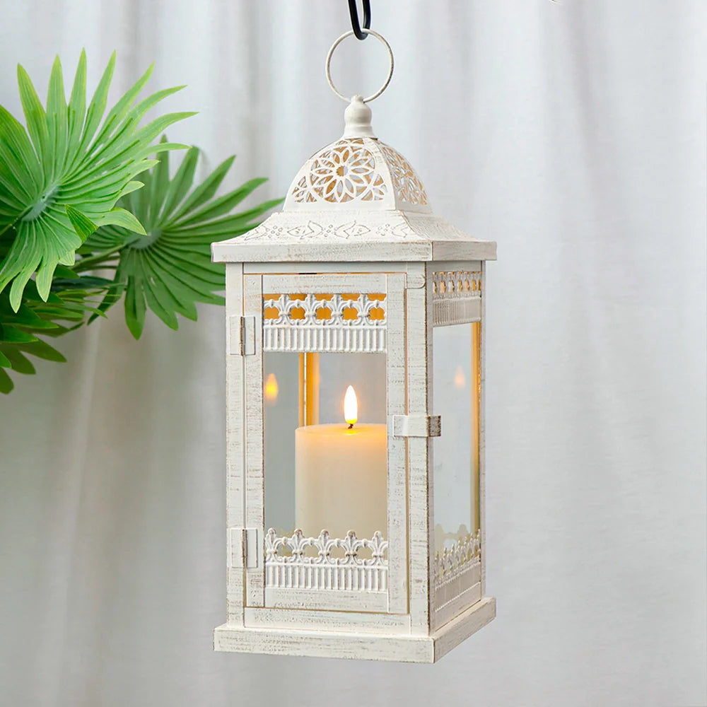 9.5"&14.5"&20" High Decorative Candle Lanterns ( Set of 3） decorative candle lanterns with nature-inspired artwork - product view 16