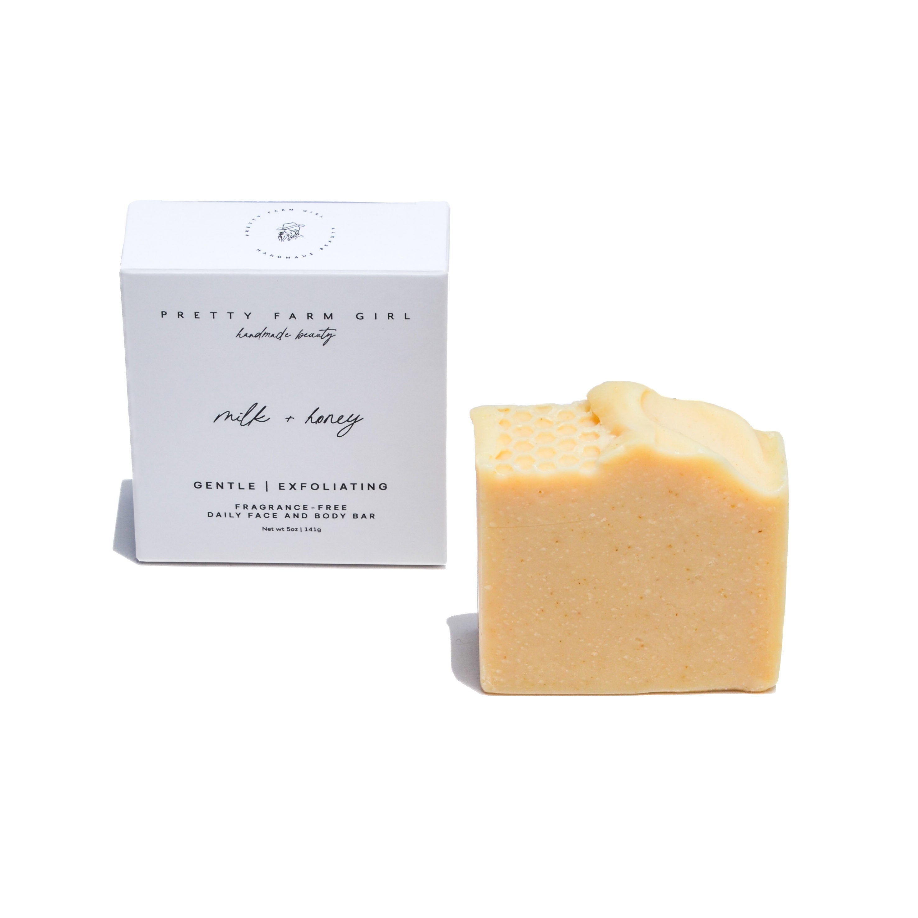 Milk + Honey Fragrance Free Handmade Tallow and Goat Milk Soap Bar bar soap with nature-inspired artwork - product view 2
