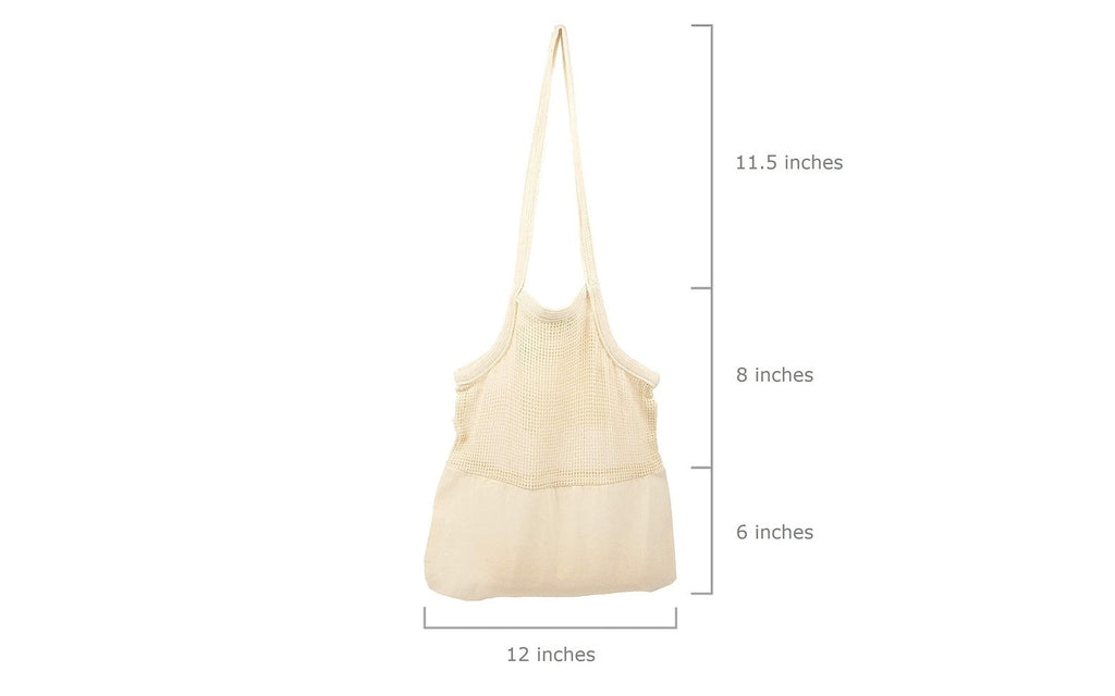 Mesh & Fabric Tote Bag beach totes with nature-inspired artwork - product view 5