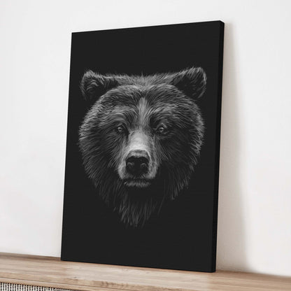 Animals Forest Bear Monochrome Canvas wall art with nature-inspired artwork - product view 3