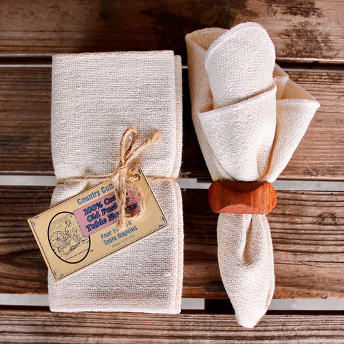 100% Cotton Table Napkins 14" X 14" (4) table napkins with nature-inspired artwork