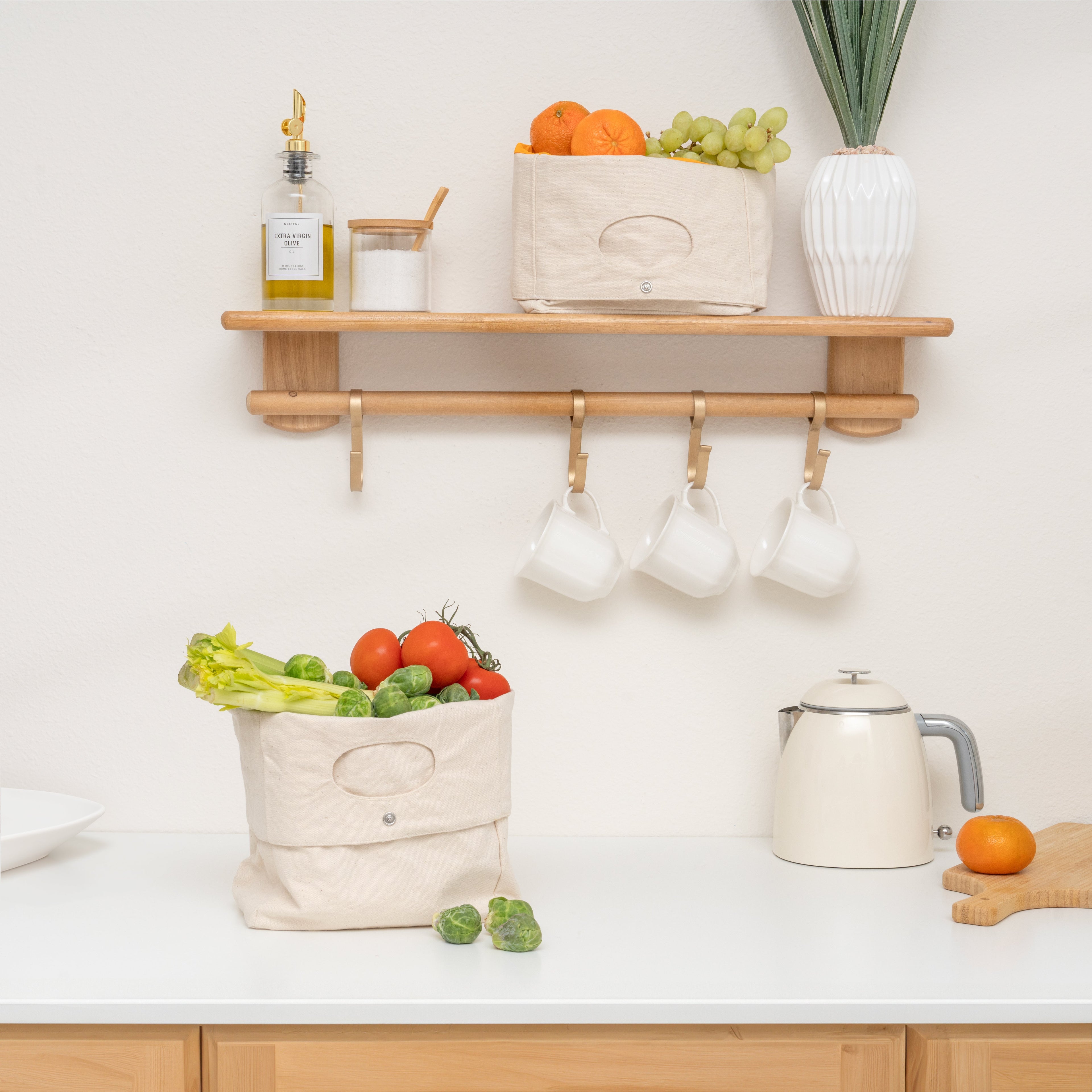 Canvas Basket wall art with nature-inspired artwork - product view 3