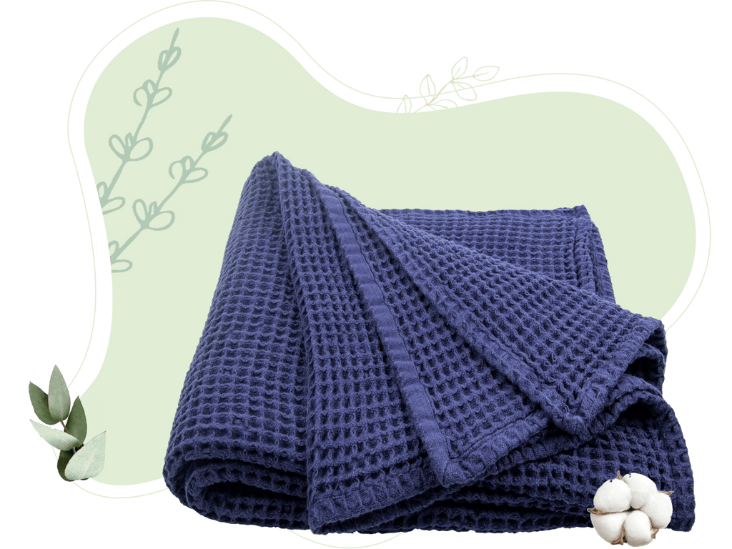 Waffle Weave Throw decor with nature-inspired artwork - product view 5