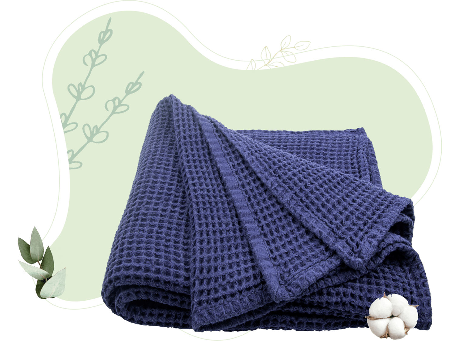 Waffle Weave Throw decor with nature-inspired artwork - product view 5