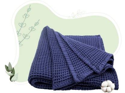 Waffle Weave Throw decor with nature-inspired artwork - product view 5