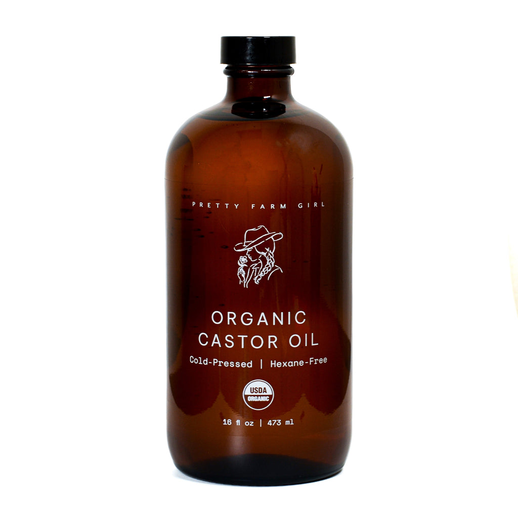 Organic Pure Castor Oil + Cloth Pack Bundle uncategorized / needs cleanup with nature-inspired artwork - product view 2