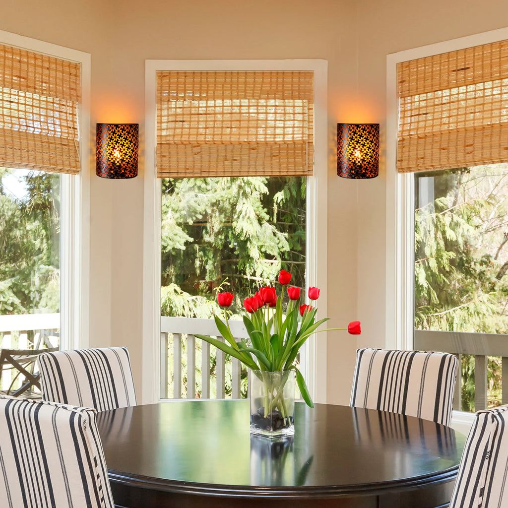 Set of 2 battery operated lamps with nature-inspired artwork - product view 5
