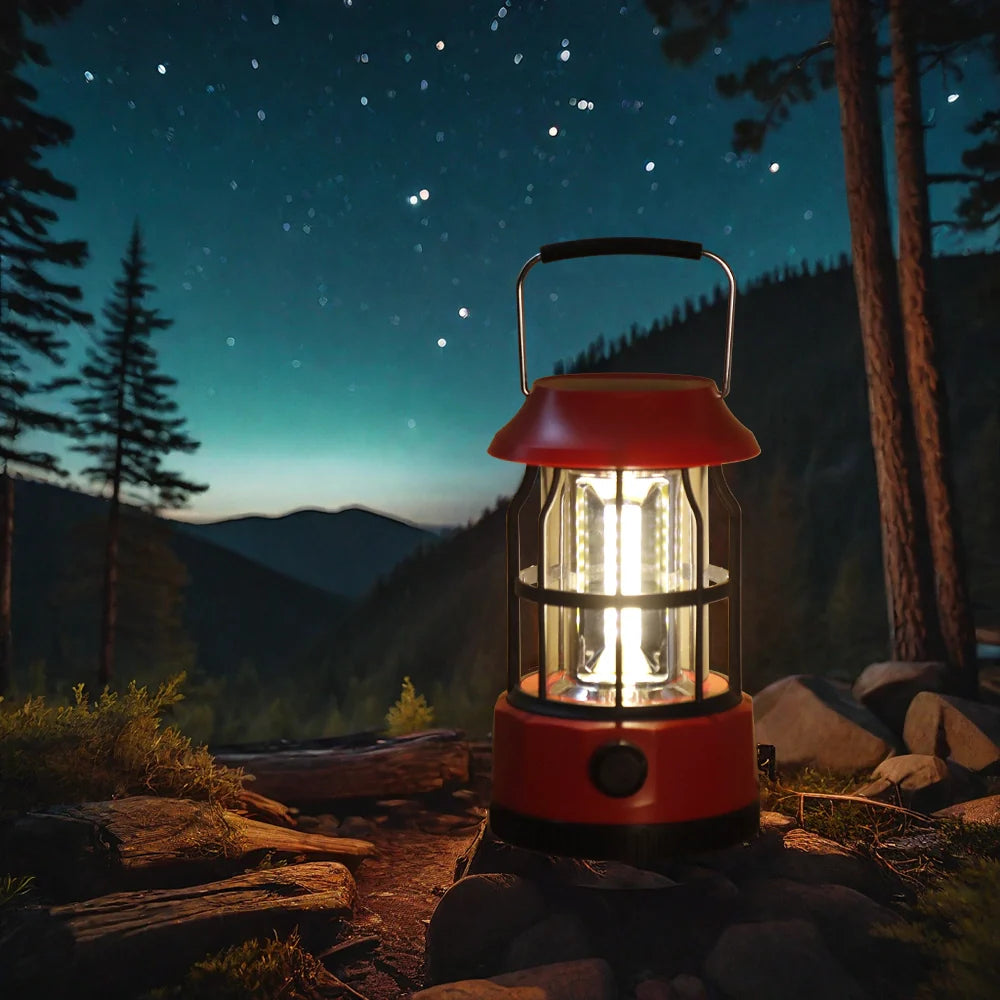Set of 2 Led Solar Camping Lantern Dimmable new product with nature-inspired artwork - product view 3