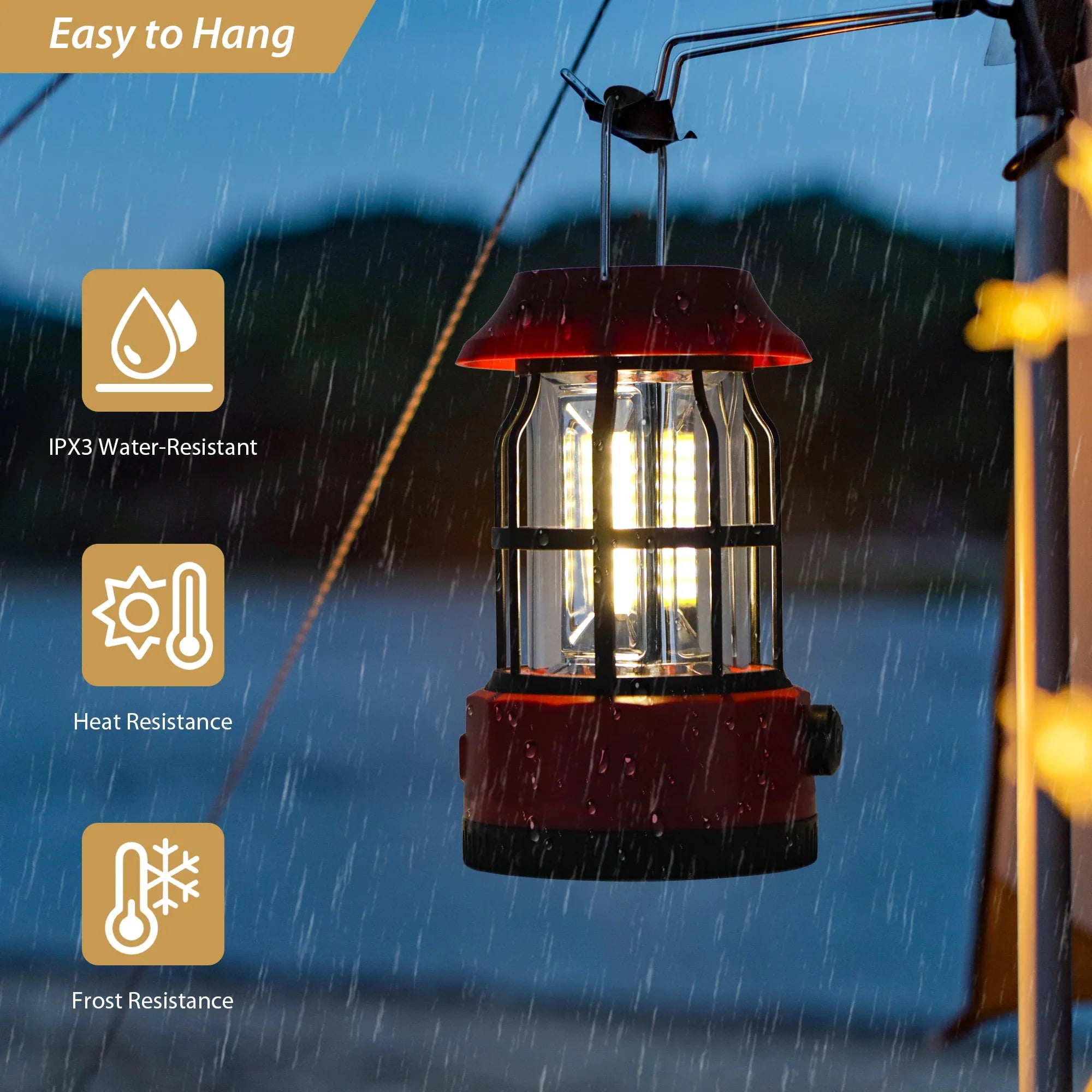 Set of 2 Led Solar Camping Lantern Dimmable new product with nature-inspired artwork - product view 4